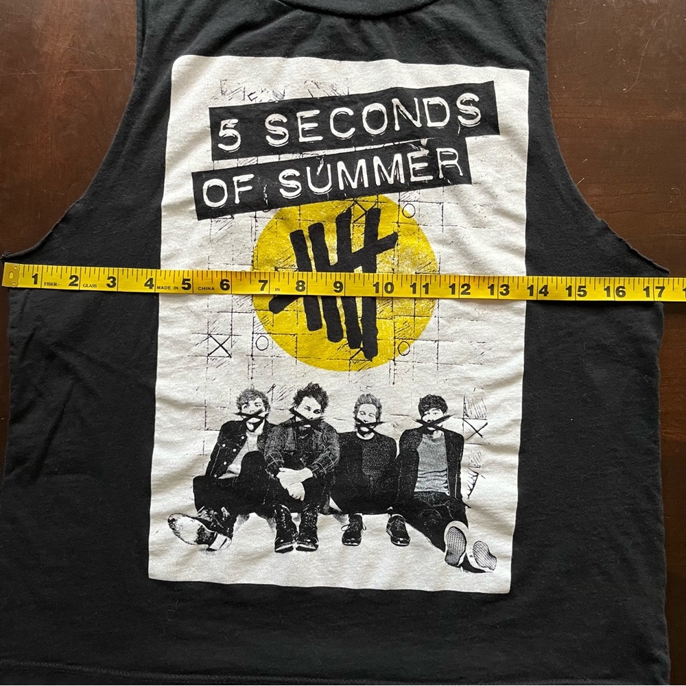 5 Seconds Of Summer Black Graphic Muscle Top, Size S - Picture 9 of 10